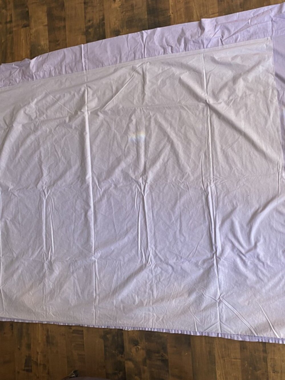Handmade Embroidered Butterfly Curtain w/Satin Ribbon Trim Pastel Purple 48 x 82 - Picture 6 of 6